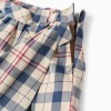 Checked Cotton Skort for Girls 'B&S', Beige/Blue/Red