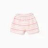 Striped cotton shorts for baby girls, multicolor