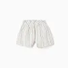 Cotton shorts with ethnic stripes B&S for girls, multicolour