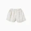 Cotton shorts with ethnic stripes B&S for girls, multicolour