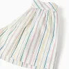 Cotton shorts with ethnic stripes B&S for girls, multicolour