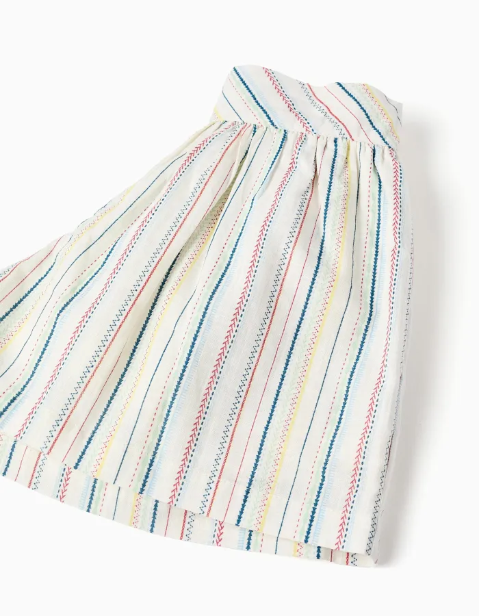 Cotton shorts with ethnic stripes B&S for girls, multicolour