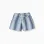 Striped cotton shorts with elastic waistband for girls, blue