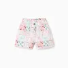 Cotton shorts with a tile pattern for girls, multicolour