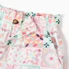 Cotton shorts with a tile pattern for girls, multicolour
