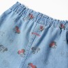 Denim shorts with Minnie and elasticated waist for girls, light blue