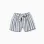 Striped cotton and linen shorts with belt You&Me for girls, white/blue
