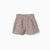 Corduroy skort with floral pattern for girls, beige