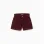 Corduroy shorts with ruffled paperbag waist for girls, burgundy