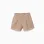 Corduroy shorts with ruffled paperbag waist for girls, beige