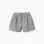 Cotton gingham shorts with floral print for girls, white/navy blue