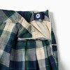 Cotton skort with check pattern B&S for girls, blue/green/beige