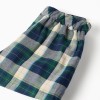 Cotton skort with check pattern B&S for girls, blue/green/beige