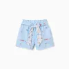 Cotton shorts with print Carolina Celas x Zippy for girls, light blue