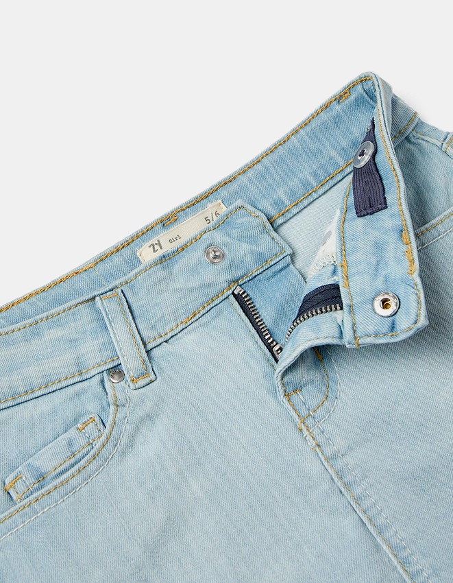 Girls Cotton Denim Skirt