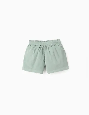 Corduroy Shorts with Ruffles for Girls, Aqua Green