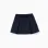 Roma knit skirt with front and back pleats for girls, navy blue