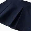Roma knit skirt with front and back pleats for girls, navy blue