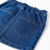 Denim skirt with 4 pockets for girls, dark blue