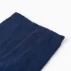 Girls' Cotton Tights with Satin Bow, Dark Blue
