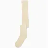 Anti-Pilling Ribbed Tights for Girls, Beige