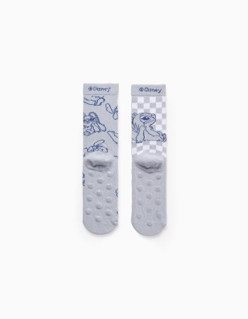 Pack 2 Pairs of Non-Slip Socks for Girls 'Stitch', Blue