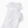 High Socks with Tulle Ruffles for Girls, White