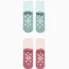 Pack of 2 Non-Slip Socks for Girls 'Jamin/Rapunzel', Pink/Blue