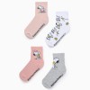 Pack of 4 Pairs of Socks for Girls 'Snoopy', Pink/White/Grey