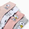 Pack of 4 Pairs of Socks for Girls 'Snoopy', Pink/White/Grey