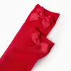 High Socks with Bow for Girls, Red