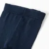 Anti-pilling ribbed knitted tights for girls, dark blue