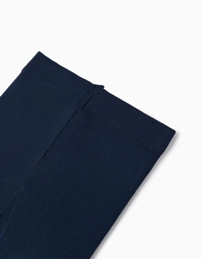 Pack of 2 40Den Microfiber Tights for Girls, Dark Blue