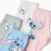 Pack of 4 socks with Stitch for girls, blue/grey/white/pink
