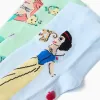Pack of 2 non-slip socks with Princesses print for girls, blue/green