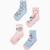 Pack of 4 pairs of socks with Stitch prints for girls, pink/blue