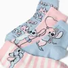 Pack of 4 pairs of socks with Stitch prints for girls, pink/blue