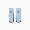 Slipper-socks with non-slip sole and Stitch for babies and girls, blue
