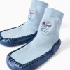 Slipper-socks with non-slip sole and Stitch for babies and girls, blue