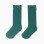 Ribbed knee-high socks with velvet bow for girls, dark green