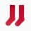 Ribbed knee-high socks with velvet bow for girls, red