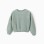 Chenille knit jumper with dropped shoulders for girls, light green