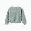 Chenille knit jumper with dropped shoulders for girls, light green