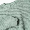 Chenille knit jumper with dropped shoulders for girls, light green