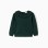 Knitted jumper with ruffled collar for girls, dark green