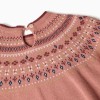 Knitted jumper with jacquard pattern for girls, dusty pink