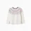 Knitted jumper with jacquard pattern for girls, white