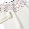 Knitted jumper with jacquard pattern for girls, white