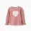 Knitted jumper with jacquard heart for girls, pink/white
