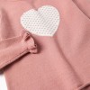 Knitted jumper with jacquard heart for girls, pink/white